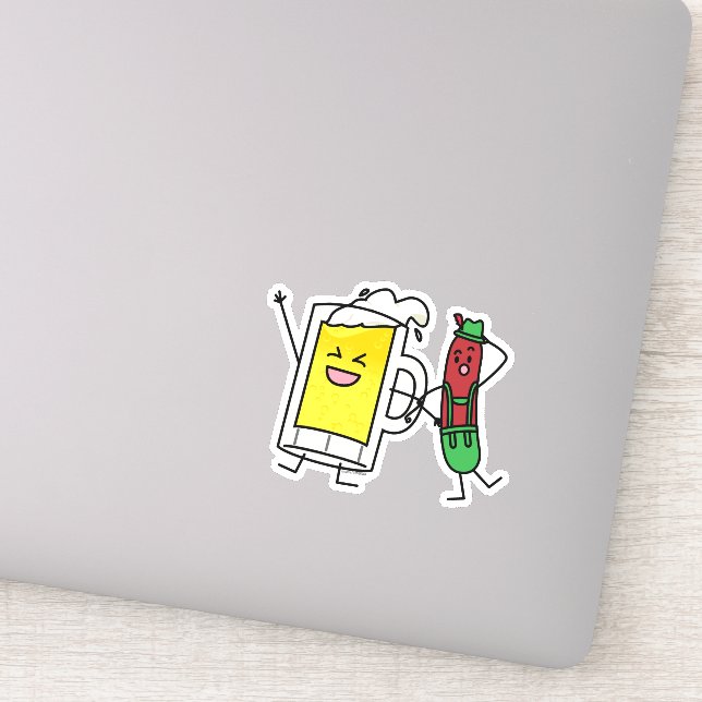 Beer sausage Octoberfest Oktoberfest lederhosen Sticker (Detail)