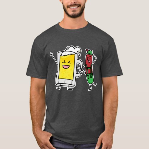 Beer sausage Octoberfest Oktoberfest lederhosen T_Shirt