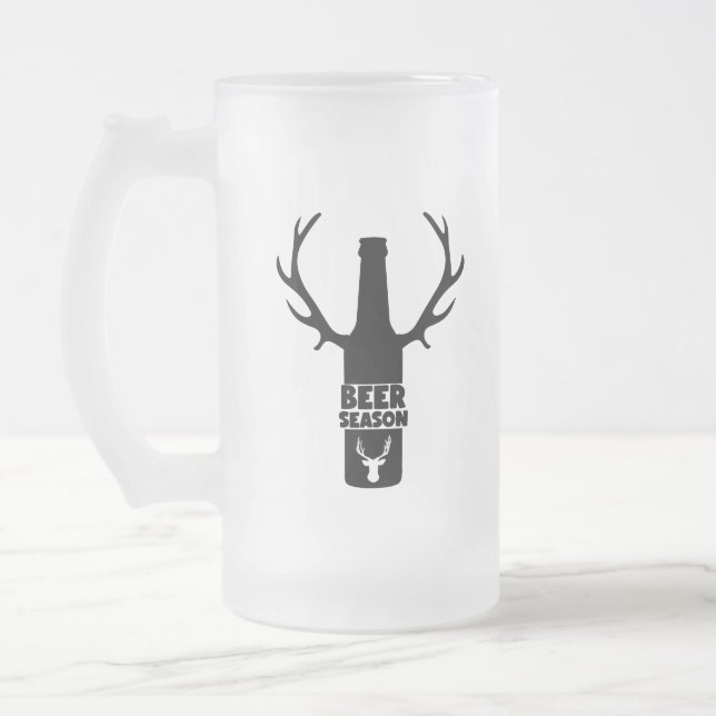 Beer Season Funny Beer Humor Frosted Glass Beer Mug (Left)