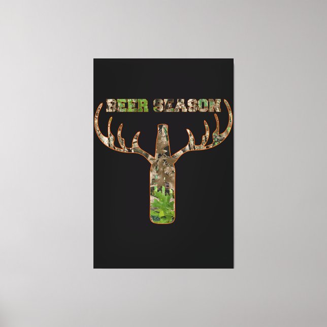 Beer Season Hunting Season Gift For Hunter Canvas Print (Front)