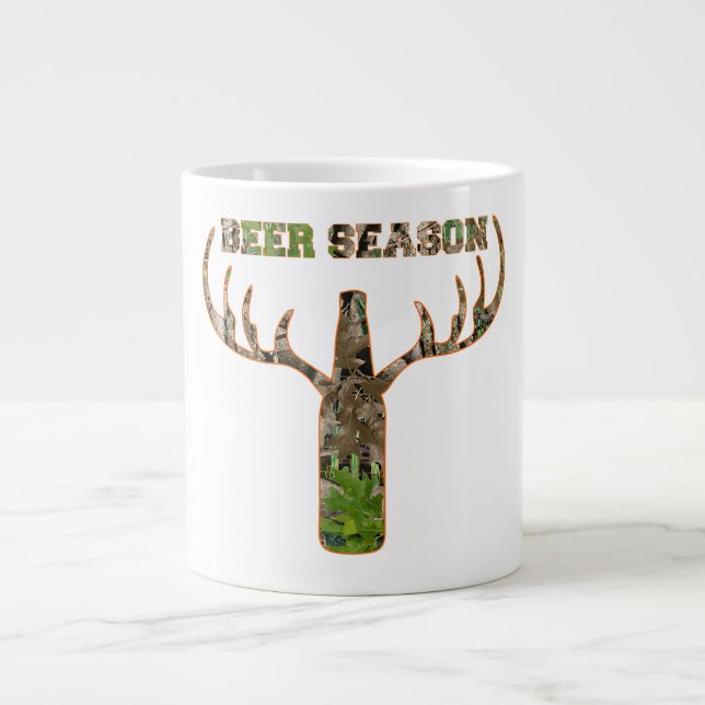 Beer Season Hunting Season Gift For Hunter Giant Coffee Mug (Front)