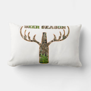Beer Season Hunting Season Gift For Hunter Lumbar Pillow
