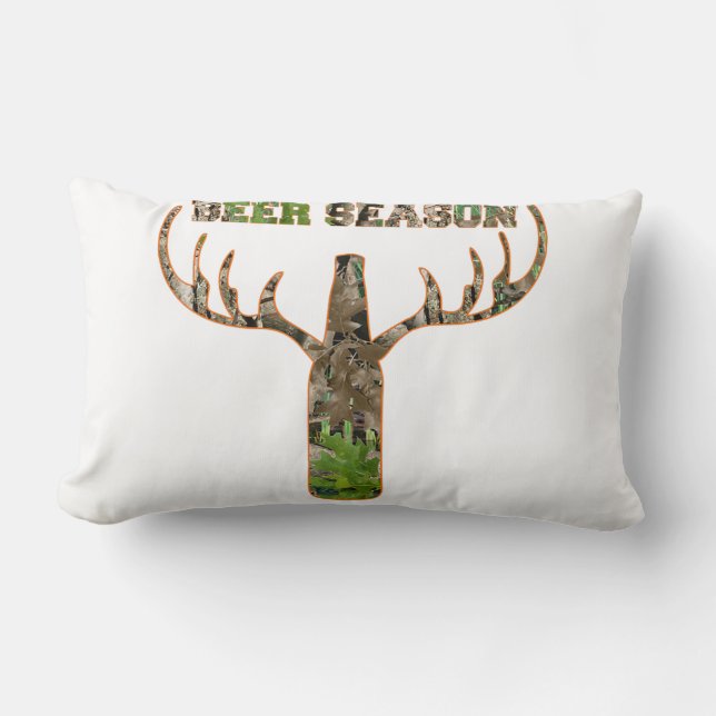 Beer Season Hunting Season Gift For Hunter Lumbar Pillow (Front)