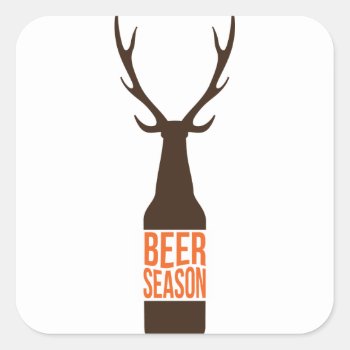 Beer Season Square Sticker by BurntStudios at Zazzle