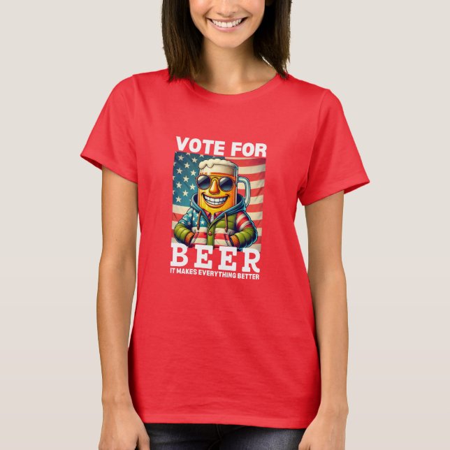 Beer Shirt | Vote For Trump Gift | Election Day  (Front)