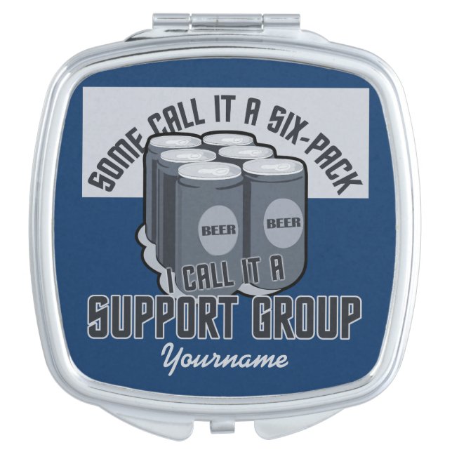 Beer Six Pack custom pocket mirror For Makeup (Front)