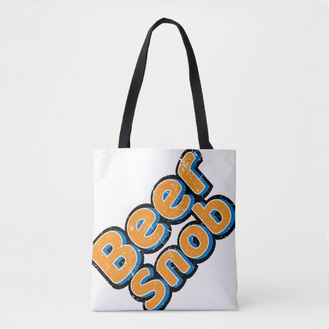 Beer Snob Vintage Tote Bag (Front)