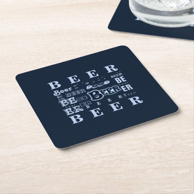 Beer Square Paper Coaster (Angled)