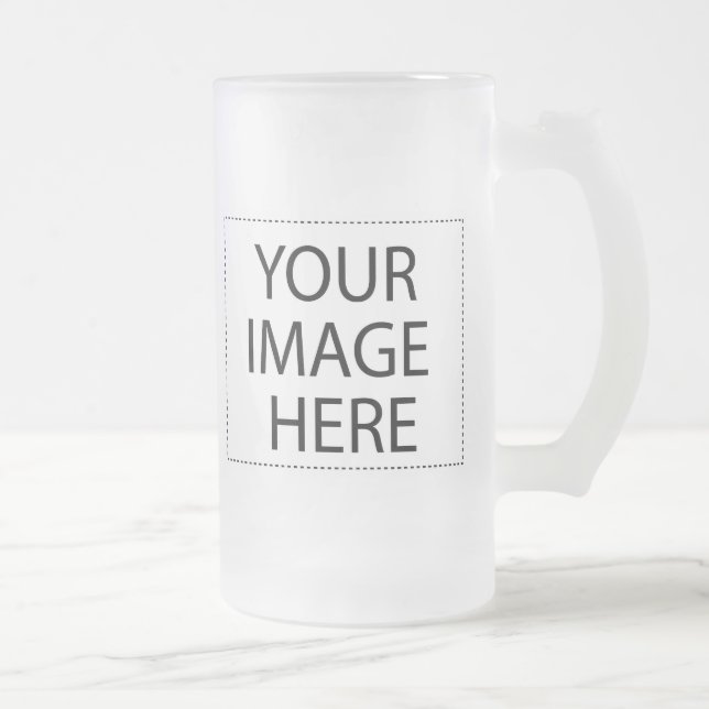 Beer stein - frosted glass tall template 16oz (Right)