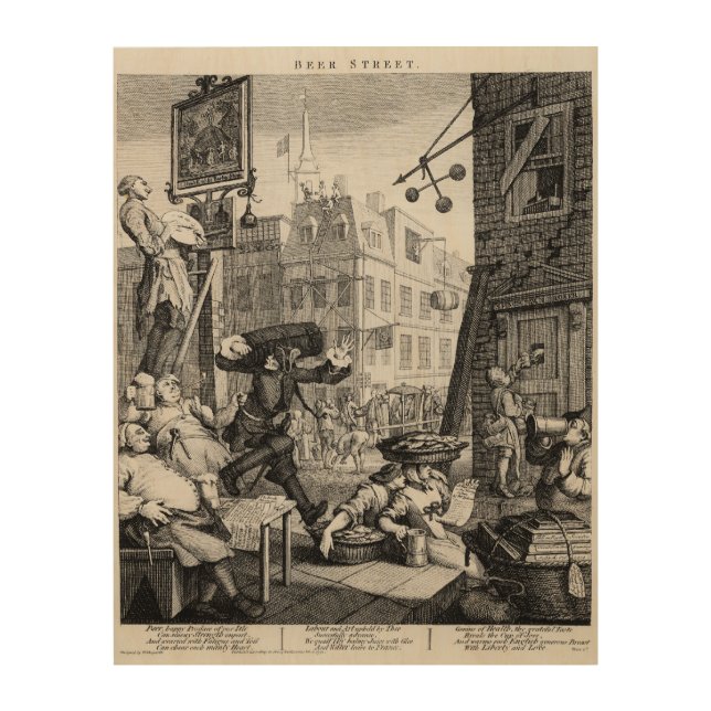Beer Street, 1751 Wood Wall Decor (Front)