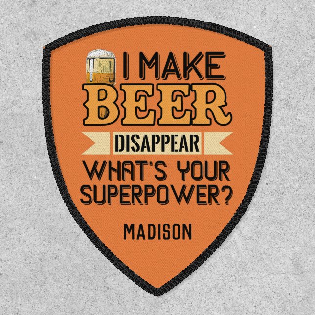 Beer Superpower custom name & color Patch (Front)