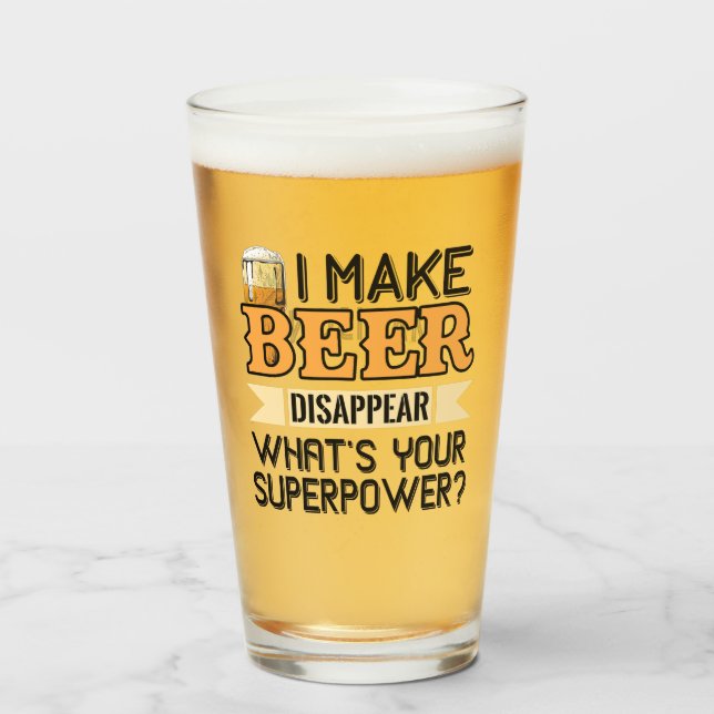 Beer Superpower custom name Glass (Front Filled)