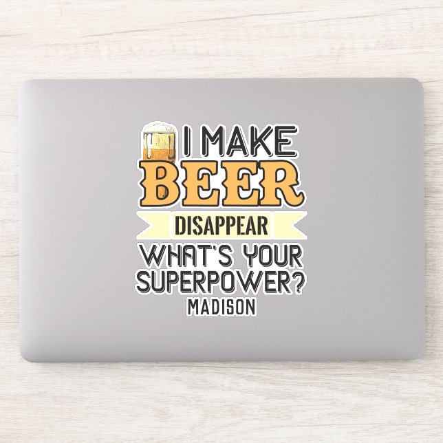 Beer Superpower custom name Sticker (Computer)