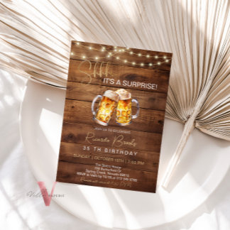 Beer Surprise Birthday 30 40 50 60th Invitation