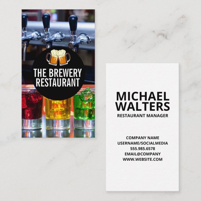 Beer Taps | Shot Glasses Business Card (Front/Back)