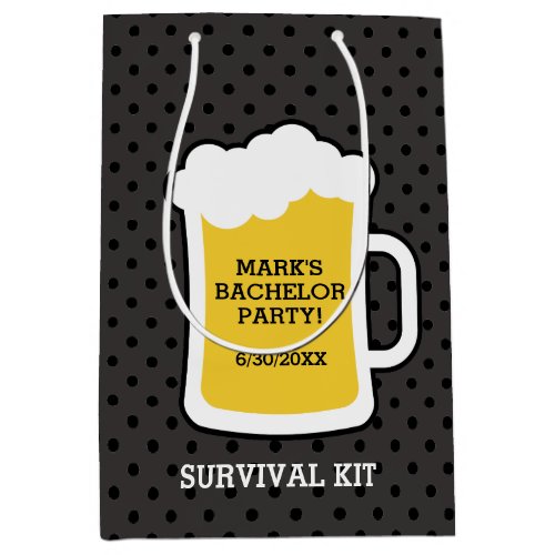 Beer Tasting Bachelor Party Survival Kit Medium Gift Bag