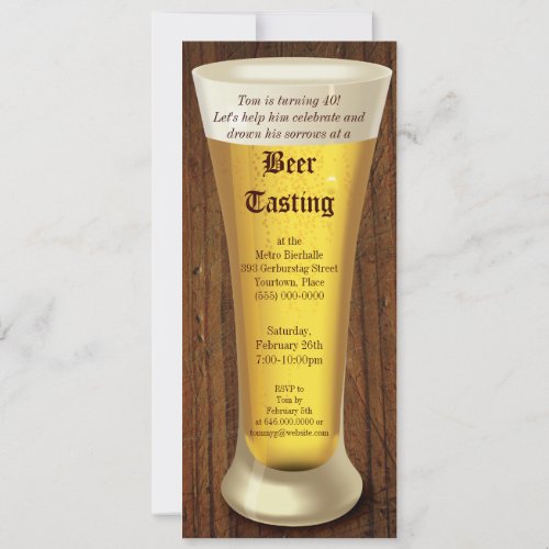 Beer Tasting Birthday Party Invitation