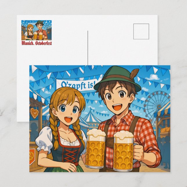 Beer tasting during Octoberfest in Munich, Germany Postcard (Front/Back)