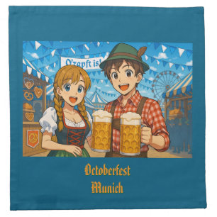Beer tasting during Oktoberfest in Munich, Germany Cloth Napkin