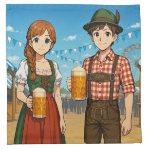 Beer tasting during Oktoberfest in Munich, Germany Cloth Napkin