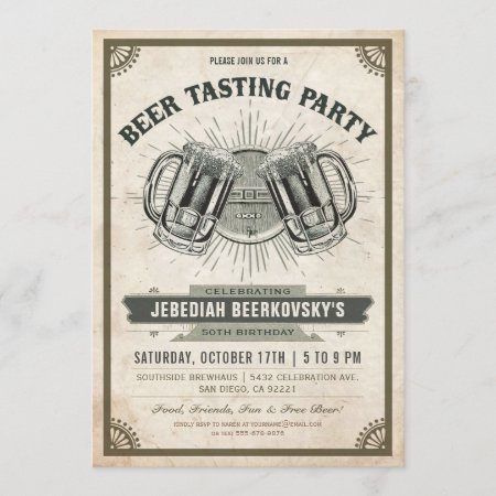Beer Tasting Invitation | Vintage Retro