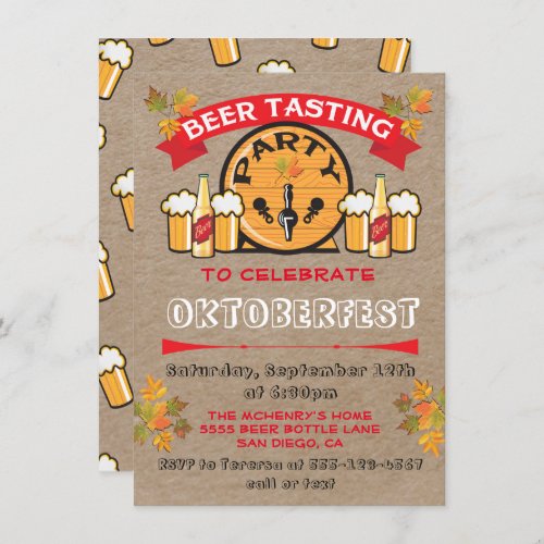 Beer Tasting Oktoberfest Party Invitations