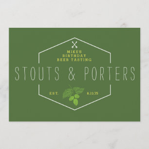Beer Tasting Party Signage, Stouts & Porters Invitation