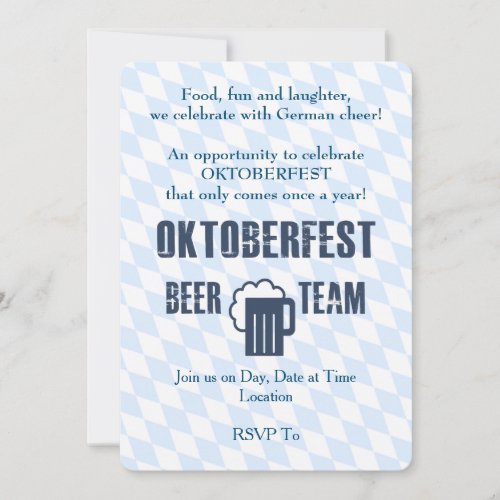 Beer Team Oktoberfest Party Invitations