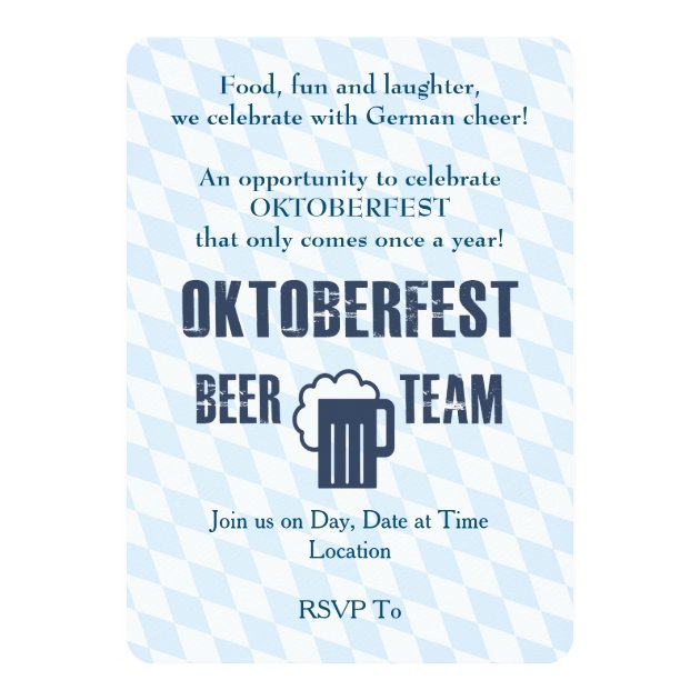 Beer Team Oktoberfest Party Invitations