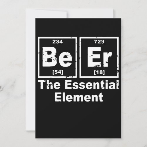 Beer The Essential Element Chemistry Pub Bbq Party Invitation