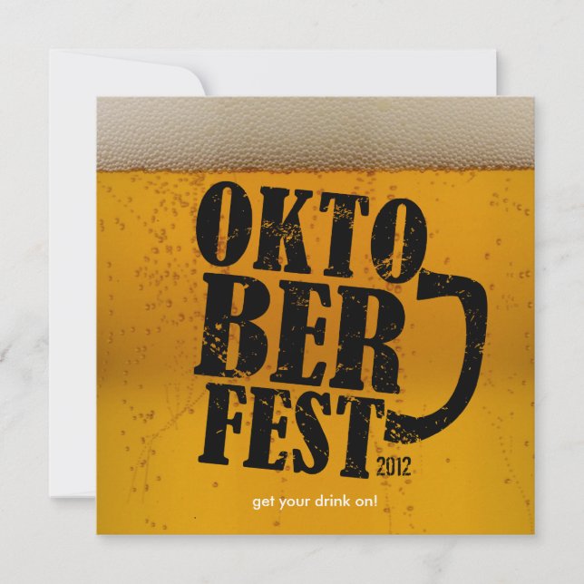 Beer Themed Oktoberfest 2012 Invites (Front)