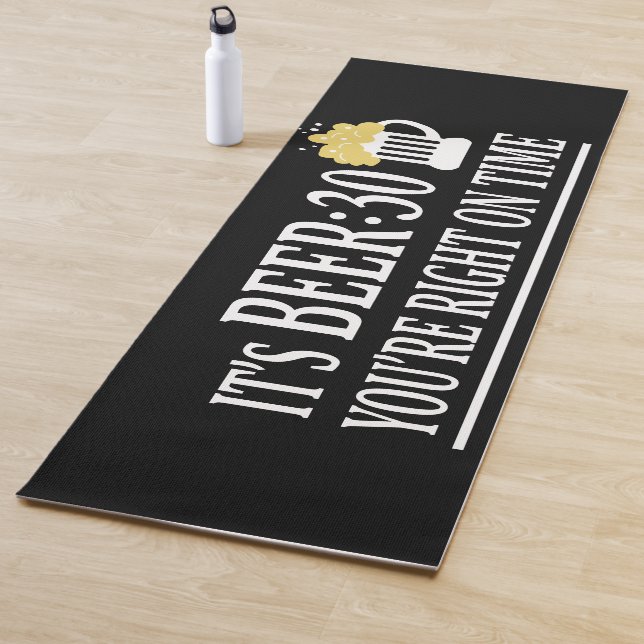 Beer Thirty Yoga Funny Drinking Exercise Yoga Mat (In Situ)