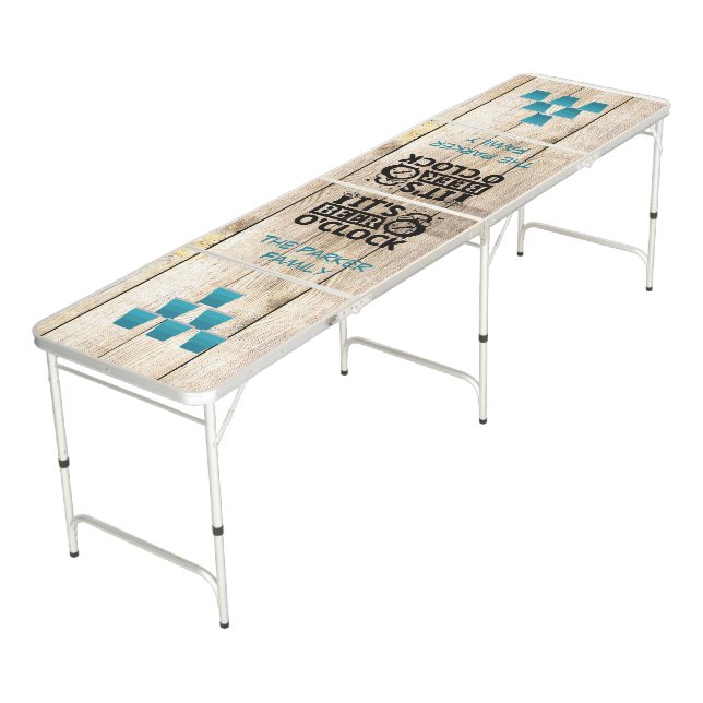 Beer Time Custom Personalized  Pong Table (Angled)