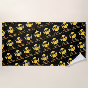Beer Time Madafakas Funny Meme Duck Goose Retro Beach Towel