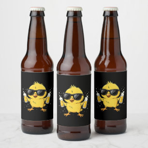 Beer Time Madafakas Funny Meme Duck Goose Retro Bottle Label