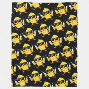 Beer Time Madafakas Funny Meme Duck Goose Retro Fleece Blanket