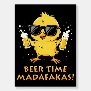 Beer Time Madafakas Funny Meme Duck Goose Retro Foam Board
