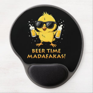 Beer Time Madafakas Funny Meme Duck Goose Retro Gel Mouse Pad