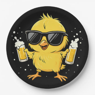 Beer Time Madafakas Funny Meme Duck Goose Retro Paper Plates