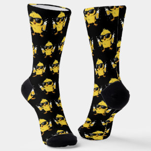 Beer Time Madafakas Funny Meme Duck Goose Retro Socks