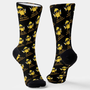 Beer Time Madafakas Funny Meme Duck Goose Retro Socks