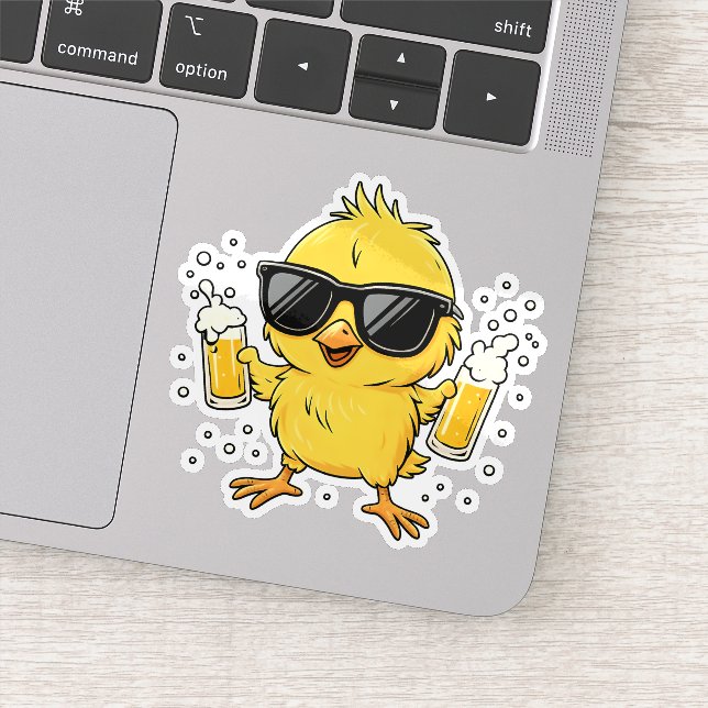 Beer Time Madafakas Funny Meme Duck Goose Retro Sticker (Detail)