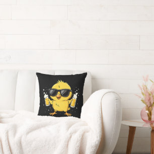 Beer Time Madafakas Funny Meme Duck Goose Retro Throw Pillow