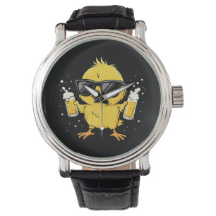 Beer Time Madafakas Funny Meme Duck Goose Retro Watch