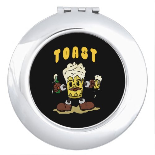 Beer Toast Mascot Compact Mirror