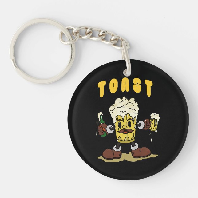 Beer Toast Mascot Keychain (Front)