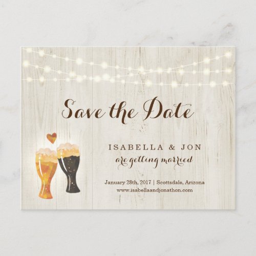 Beer Toast Save the Date Postcard