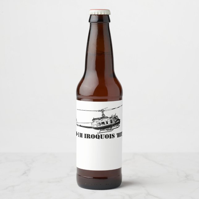 Beer UH-1H Iroquois Helicopter Beer Bottle Label (Front)