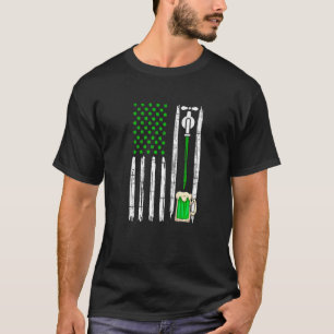 Beer Usa American Flag St Patrick's Day Shamrock M T-Shirt