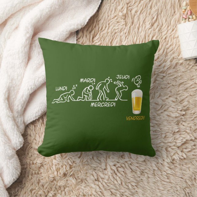 Beer-volution Throw Pillow (Blanket)